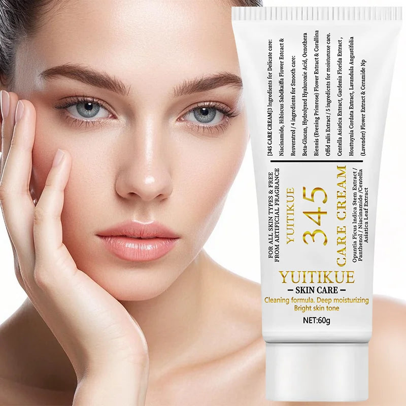 345 Care Cream 60g - Deeply Moisturizes, Tightens &amp; Smoothes Skin, Light Non-Greasy, for All Skin Types, Fragrance-Free