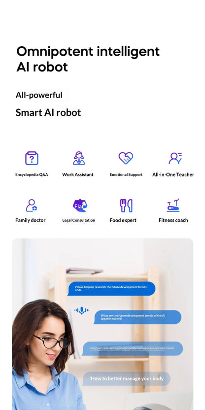 Ai Chat Robot 6 Ai Models Wifi Bluetooth Dual Mode Desktop Companion Night Light Clock Alarm Intelligent Office Assistance