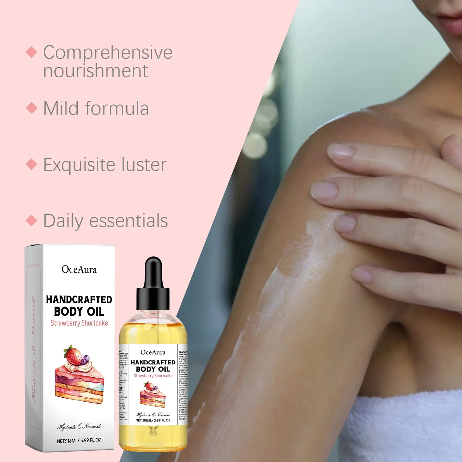 Body Juice Oil Hand Crafted Replenish Smooth Silky Deep Moisturizing Nourishing Brightening Relaxing Massage Scraping Skin Care