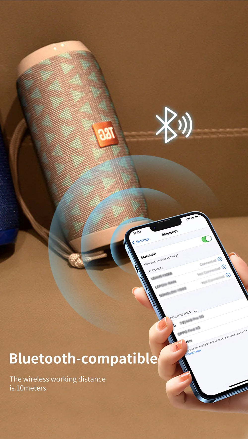 Bluetooth Speaker T&amp;G TG117 Portable TWS Sound Box Waterproof Loudspeaker Outdoor Stereo Surround Speakers Support TF FM Radio