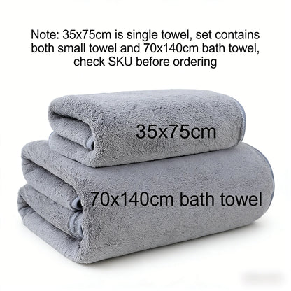 Coral Fleece Thickened Towel and Bath Towel Set,