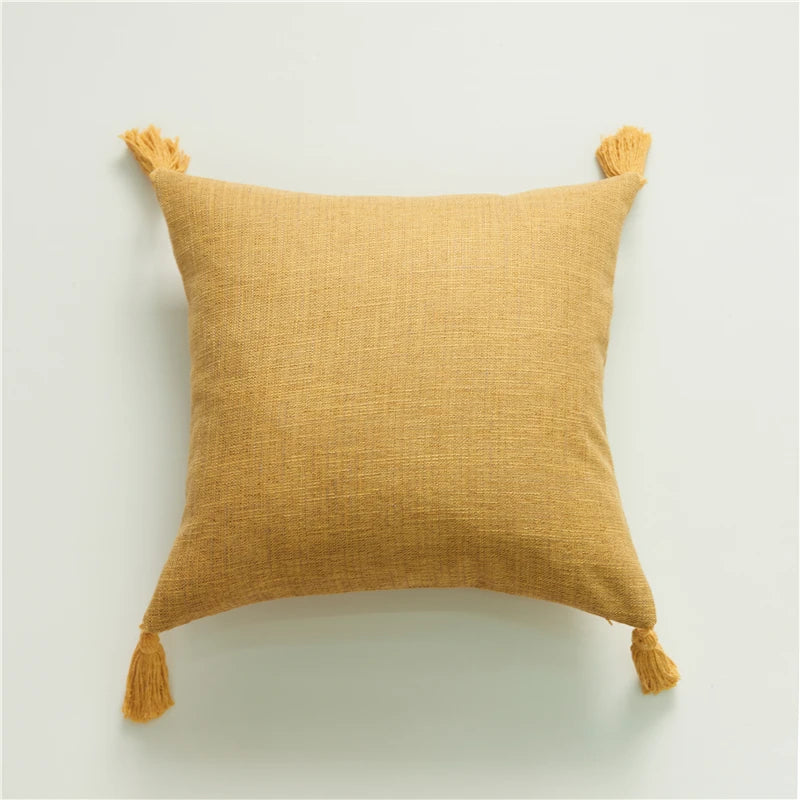 Pillow Cover Linen Pillow Case For Living Room Sofa Decorative Pillows With Tassel Farmhouse Home Decor Housse De Coussin
