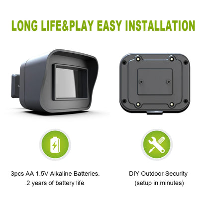 Smart Outdoor Home Security - Weather Resistant WiFi Motion Sensor&amp;Detector - Remote APP Notifications - Compatible With Alexa