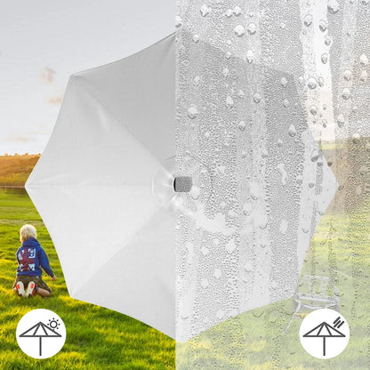 【Breeins】Large Solar Powered LED Patio Umbrella for Outdoor Garden Patio