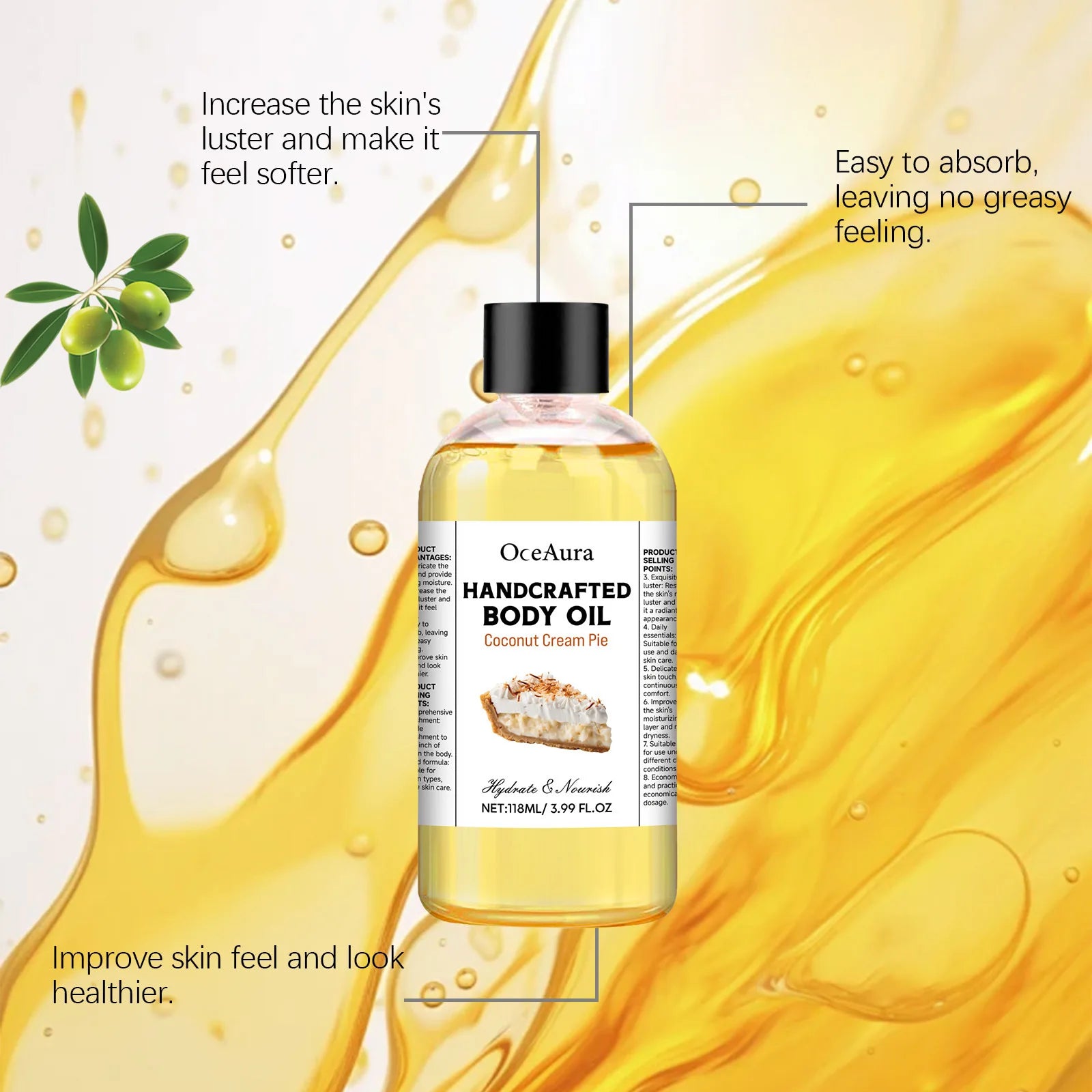 Body Juice Oil Hand Crafted Replenish Smooth Silky Deep Moisturizing Nourishing Brightening Relaxing Massage Scraping Skin Care