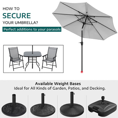 【Breeins】Large Solar Powered LED Patio Umbrella for Outdoor Garden Patio