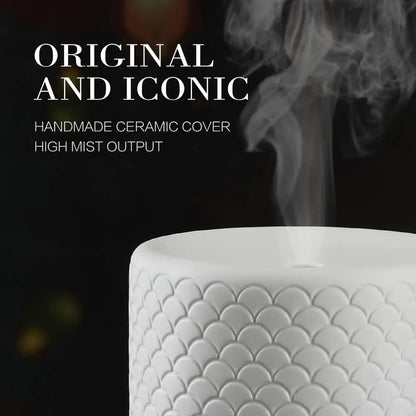 280ml Essential Oil Diffusers For Home Room Aromatherapy Diffuser Mode-4 Timers 3 Modes Lights Auto-Off Ceramic Air Humidifier
