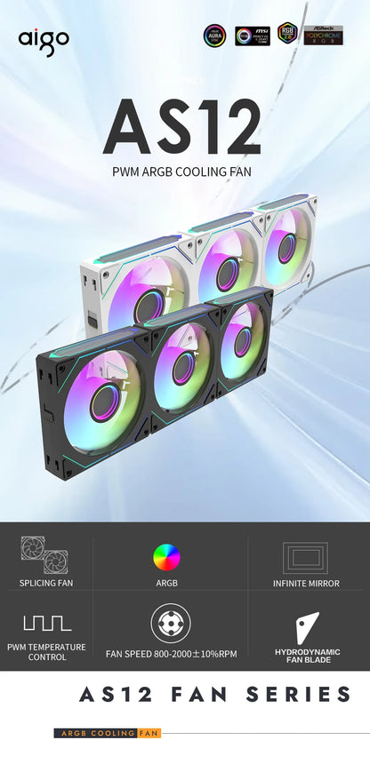 Aigo AS12 Pc Case 120MM Fan Argb Ventiladores Wirele