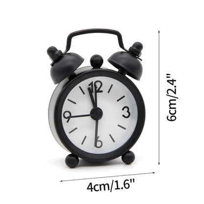 Nordic Retro Alarm Clock – Mute Quartz Clock with Metal Stand