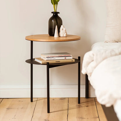 Minimalist Sofa Side Table Double-Layer Living Room Tea Table Simple Storage Rack Bedside Mini Desk for Bedroom Home Decor