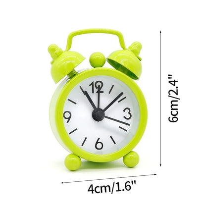 Nordic Retro Alarm Clock – Mute Quartz Clock with Metal Stand