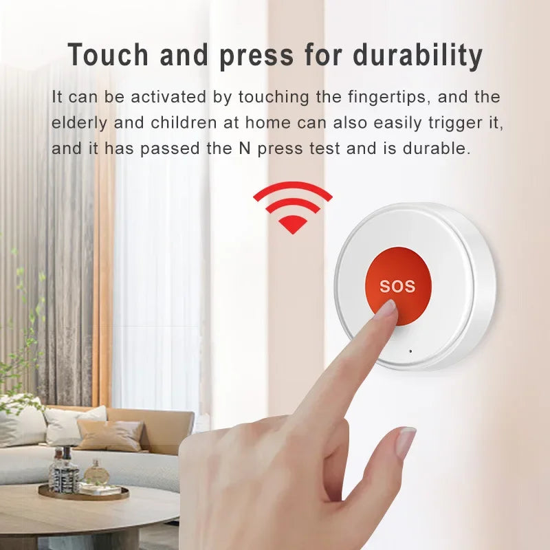 WiFi Smart SOS Emergency Button Security Linkage Smart Switch App Remote Alert Rechargeable Smart Home Automation Safety Device