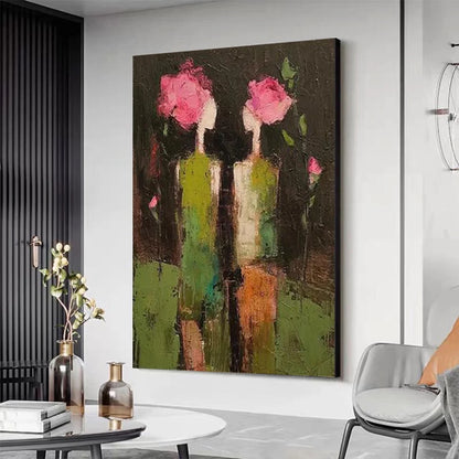 Hand Drawn Abstract Oil Painting Wall Art
