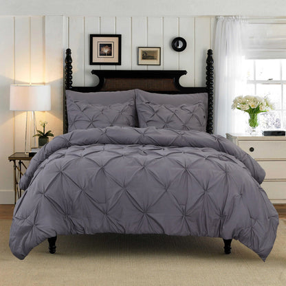 Cotton Bedding Set Elegant Comfort Pinch Pleated Pintuck 
