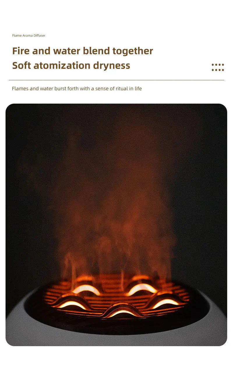 Flame Aromatherapy Essential Oil Diffusers 350ML,Air Diffuser/Humidifier, for Home, Bedroom,Large Room Humidifier