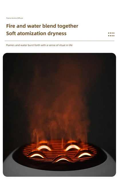 Flame Aromatherapy Essential Oil Diffusers 350ML,Air Diffuser/Humidifier, for Home, Bedroom,Large Room Humidifier