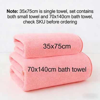 Coral Fleece Thickened Towel and Bath Towel Set,