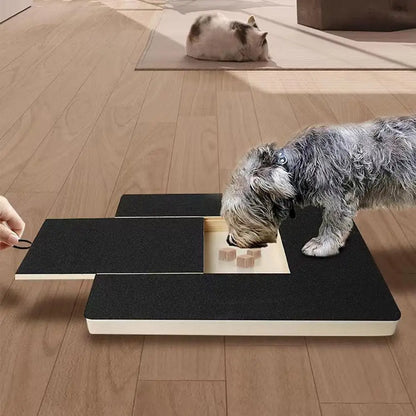 Dog Nail Scratch Board Nail Trim Pad Pull-Out Wooden Pet Scratching Board Toy Built-in Treat Box Dog Sandpaper Board Scratcher