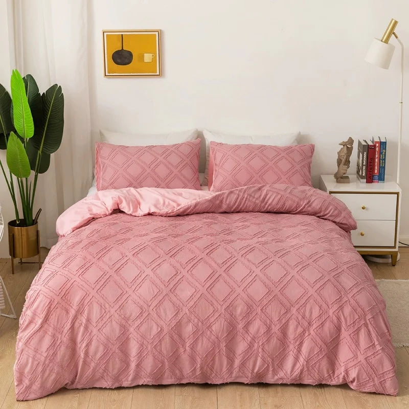 23pcs Duvet Cover SetTufted Geometric Quilt Comforter C