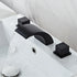 Black Bathroom Sink Faucet 3 hole Basin Waterfall Fauce