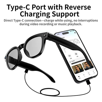 2026 New AI Smart Glasses 800W HD Camera Black Technology Image Translation Chat GPT Video Call Photo Waterproof For Men Women