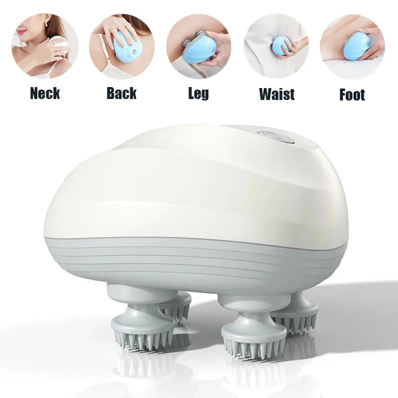 Electric Head Massager USB Rechargable Scalp Massager Body Massage Health Care Shoulder Neck Deep Tissue Kneading Massage Gift