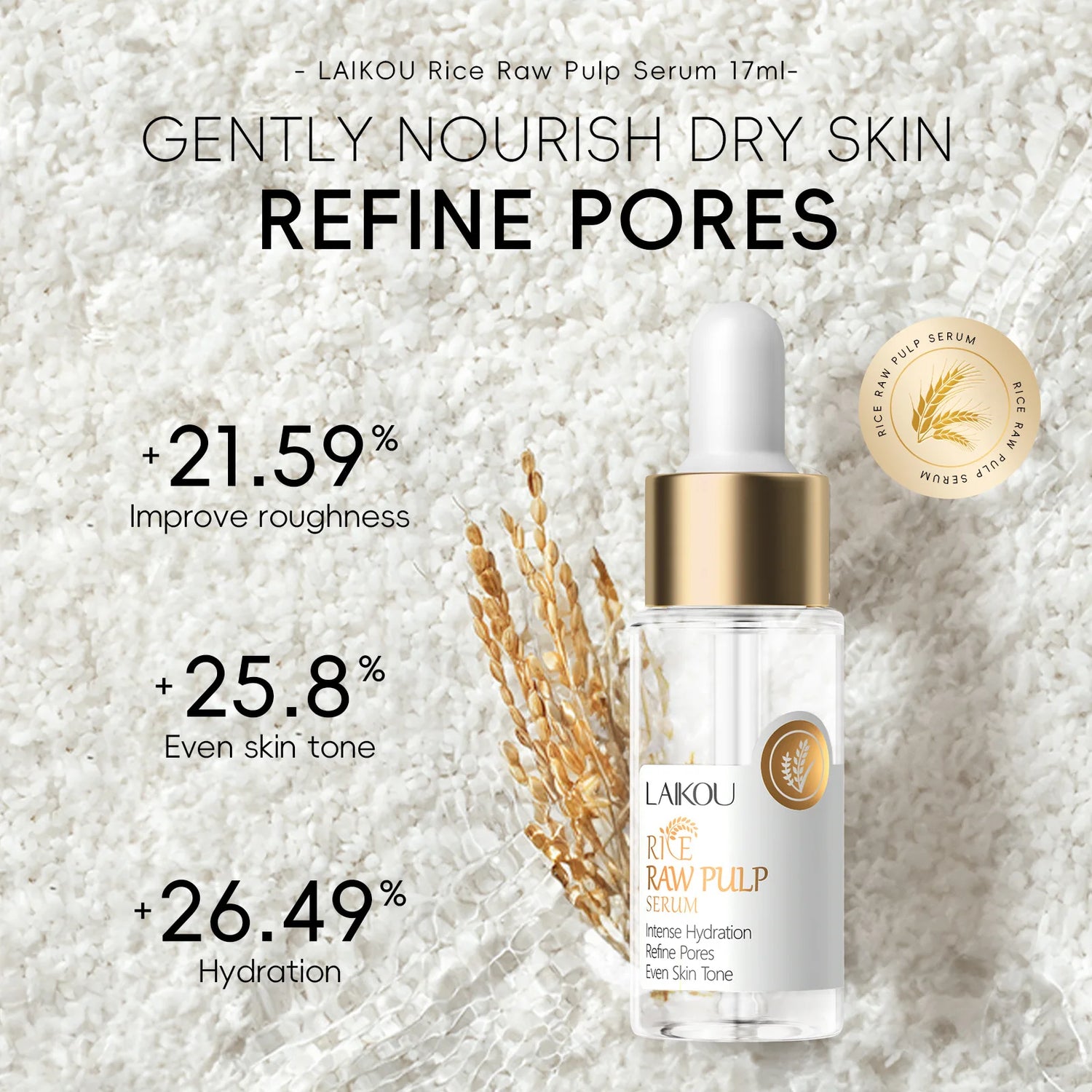 17ml White Rice Essences Skin Care Hydrating Face Serums Deeply Moisturizing Face Serums for Woman