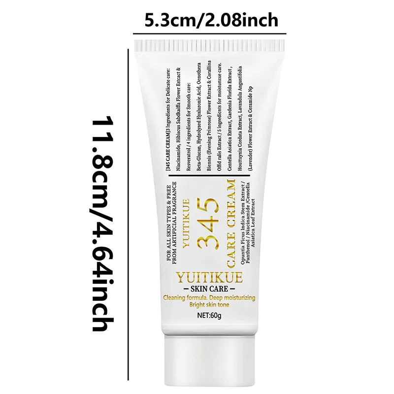 345 Care Cream 60g - Deeply Moisturizes, Tightens &amp; Smoothes Skin, Light Non-Greasy, for All Skin Types, Fragrance-Free