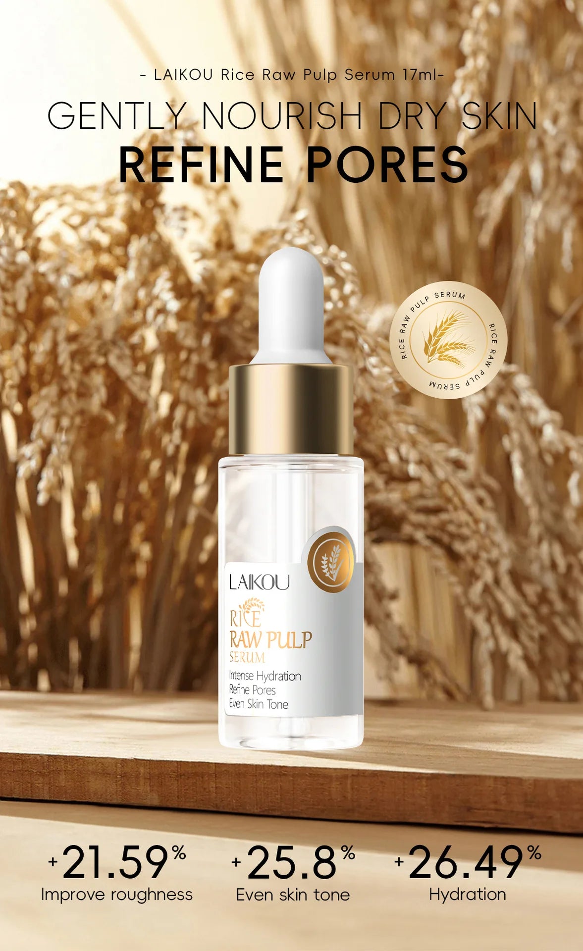 17ml White Rice Essences Skin Care Hydrating Face Serums Deeply Moisturizing Face Serums for Woman