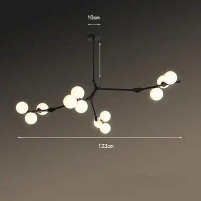 Modern Tree Branches Led Pendant Lamps Glass Balls Hanging 
