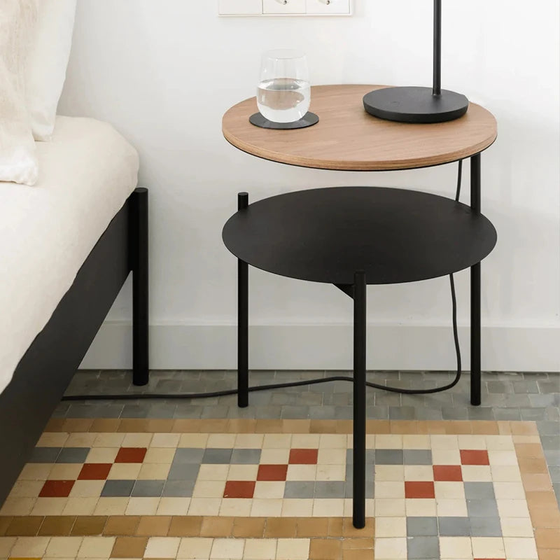 Minimalist Sofa Side Table Double-Layer Living Room Tea Table Simple Storage Rack Bedside Mini Desk for Bedroom Home Decor
