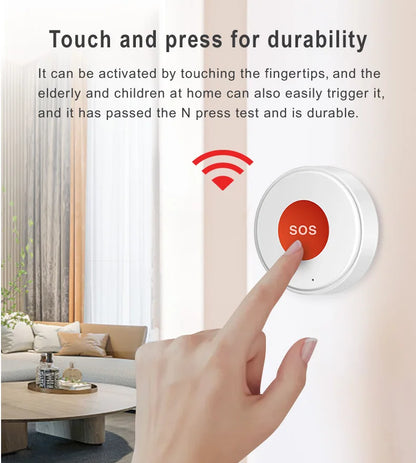 WiFi Smart SOS Emergency Button Security Linkage Smart Switch App Remote Alert Rechargeable Smart Home Automation Safety Device