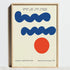 Bauhaus Sports Wall Art Blue Line Canvas Poster Decor