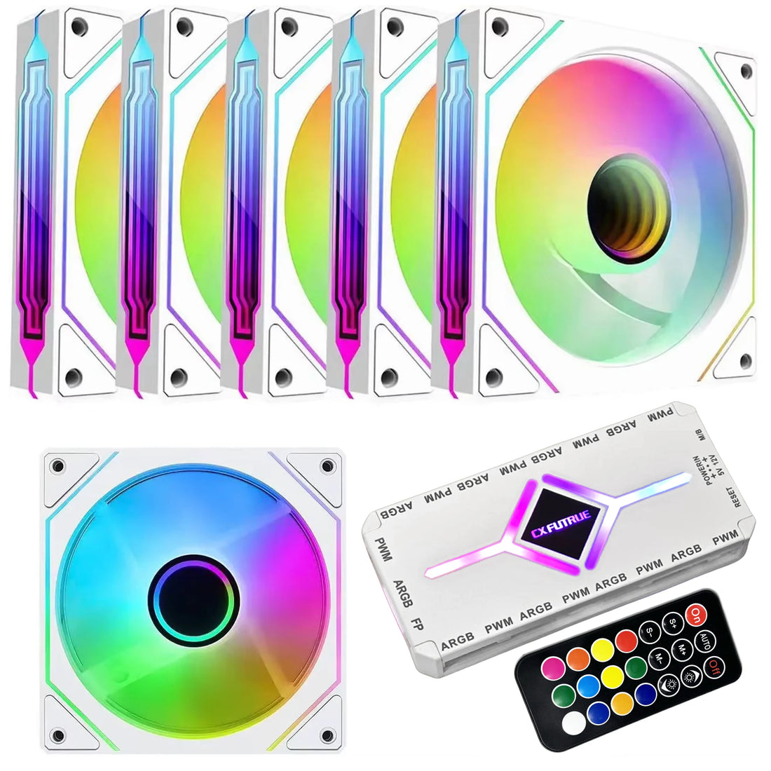 120mm ARGB PWM PC Case Fan 6Pack ARGB Cooling 