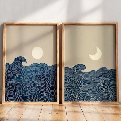 Japandi Wall Art Scandinavian Sunset Print