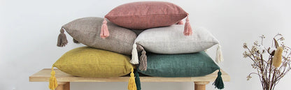 Pillow Cover Linen Pillow Case For Living Room Sofa Decorative Pillows With Tassel Farmhouse Home Decor Housse De Coussin