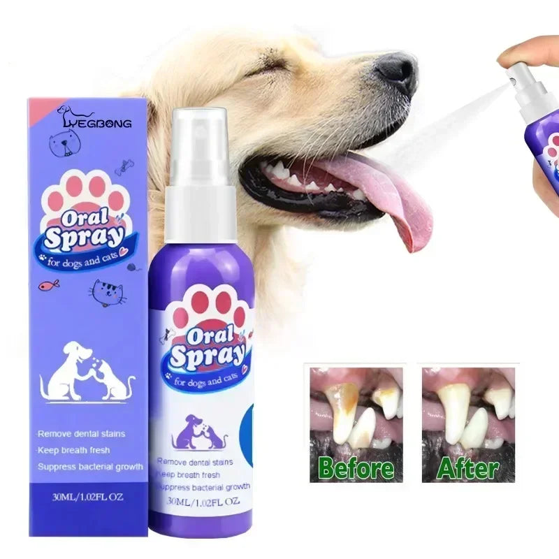 Pet Teeth Cleaning Spray Oral Care Remove Tooth Stai