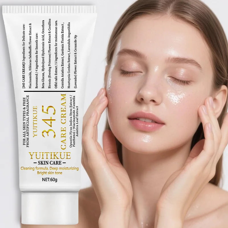 345 Care Cream 60g - Deeply Moisturizes, Tightens &amp; Smoothes Skin, Light Non-Greasy, for All Skin Types, Fragrance-Free