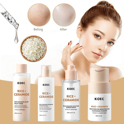 Brand Rice Essence Lotion Niacinamide Repair Facial Serum Nourishing Moisturizer Milk Toner Ceramide Deep Clean Cleansing Powder
