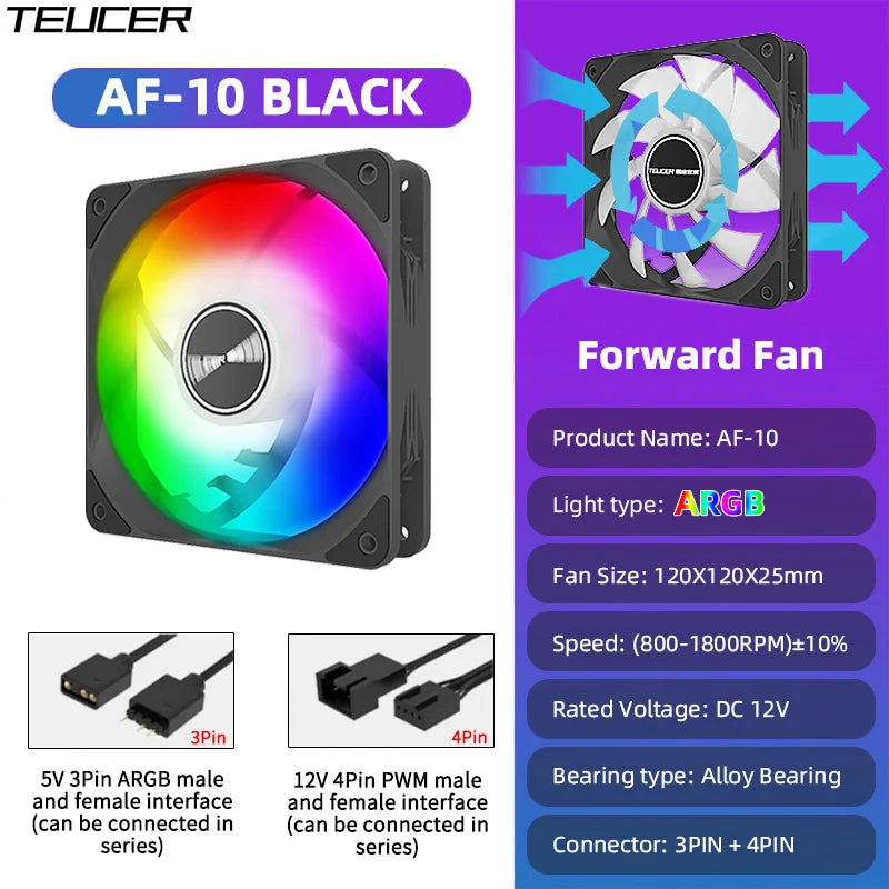 120mm PC ARGB Cooling Fan AURA SYNC RGB Computer