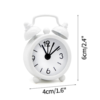 Nordic Retro Alarm Clock – Mute Quartz Clock with Metal Stand