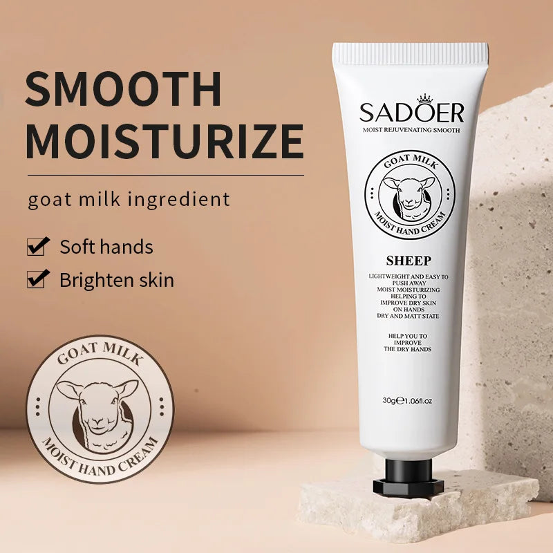 5pcs Hand Cream Gift Set – Infused with Goat Milk &amp; Nourishing Oils for Deep Moisture and Restorative Care, 30g Squeeze Tubes