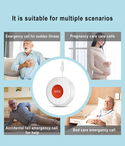 WiFi Smart SOS Emergency Button Security Linkage Smart Switch App Remote Alert Rechargeable Smart Home Automation Safety Device