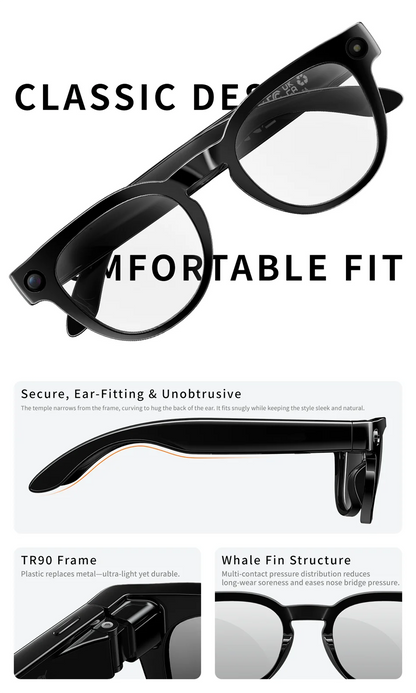 2026 New AI Smart Glasses 800W HD Camera Black Technology Image Translation Chat GPT Video Call Photo Waterproof For Men Women
