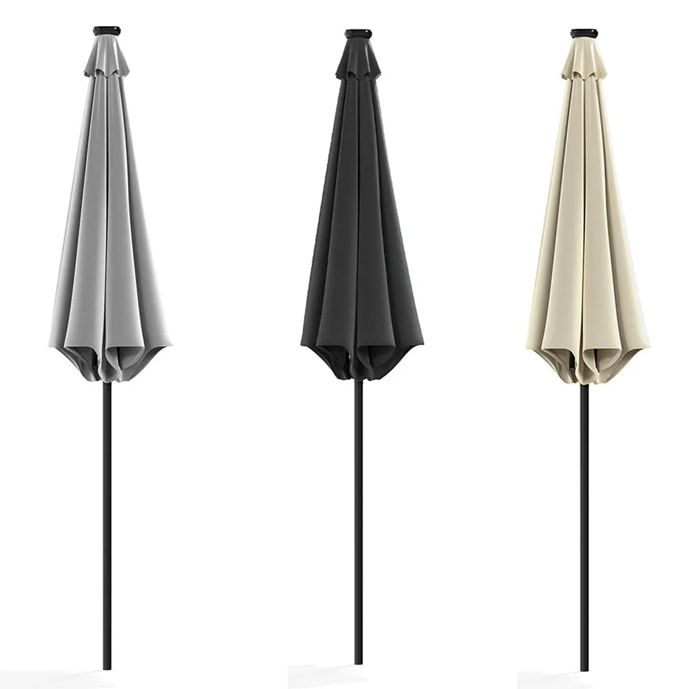 【Breeins】Large Solar Powered LED Patio Umbrella for Outdoor Garden Patio