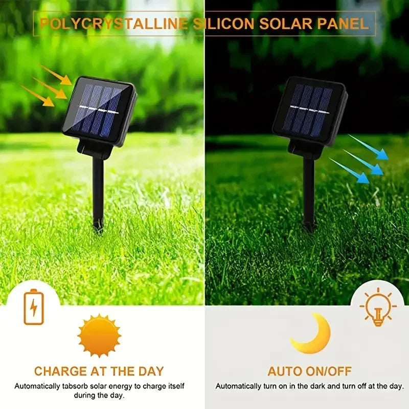 Solar-Powered LED Dragonfly String Lights Outdoor Landscape Decoration for Halloween Christmas  Garden Lights Solar Fairy Lights