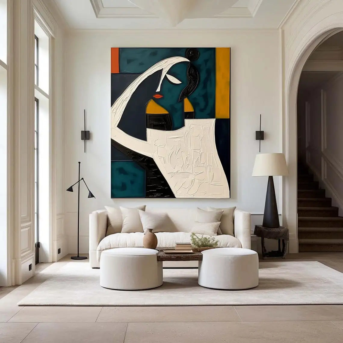 Large Colorful 3D Textured Mural Abstract Canvas Wall Art