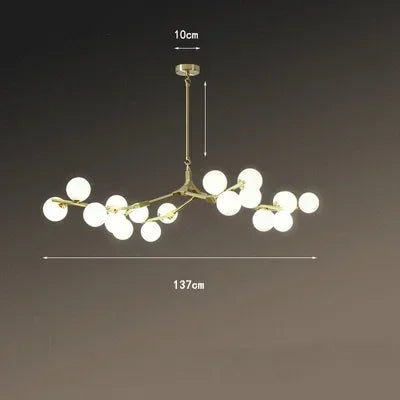 Modern Tree Branches Led Pendant Lamps Glass Balls Hanging 