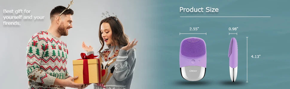 Facial Electric Silicone Cleansing Brush, Ultrasonic Vibration Massage Deep Cleansing Device, USB Rechargeable