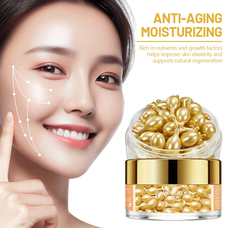Vitamin E Serum Capsules, Single-Use Essence Capsules, Hydrating and Moisturizing Facial Skin 30 Capsules/Box Easy to Carry